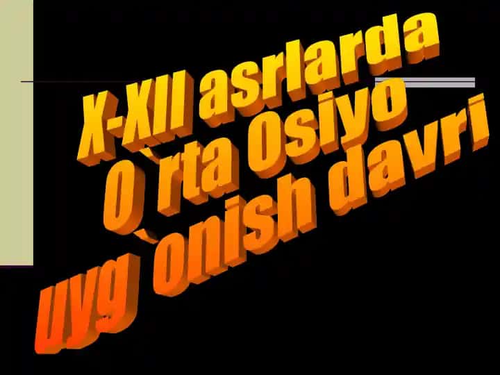 O`rta Osiyo Uyg`onish Davri
