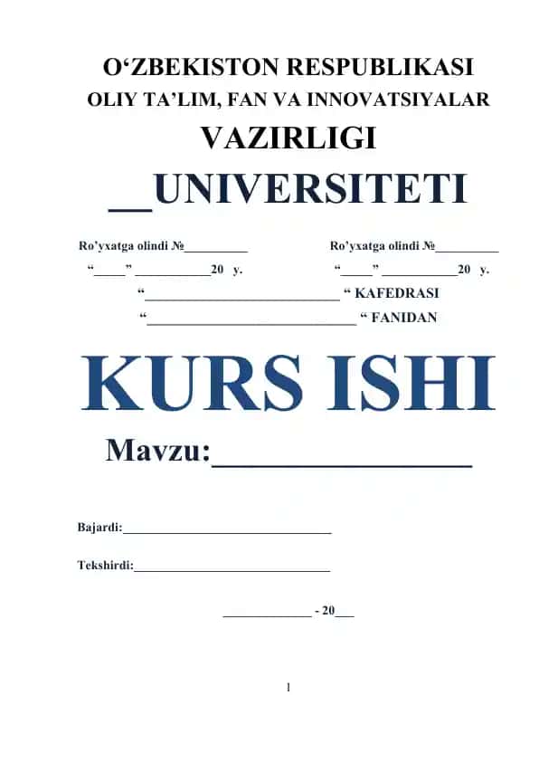 Kurs ishi ma'lumotlari