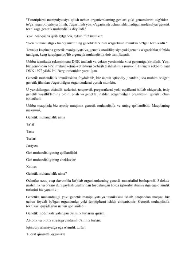 Genetik muhandislik