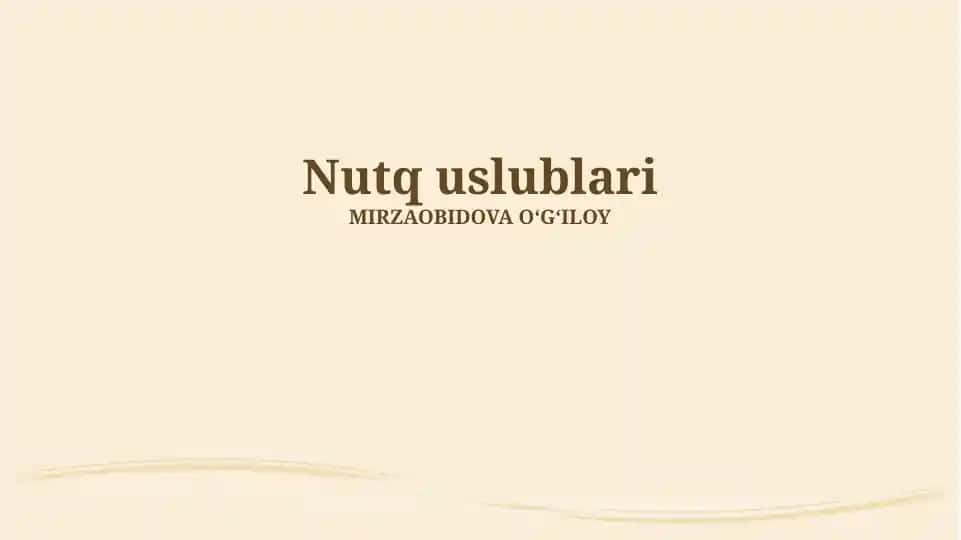 Nutq uslublari