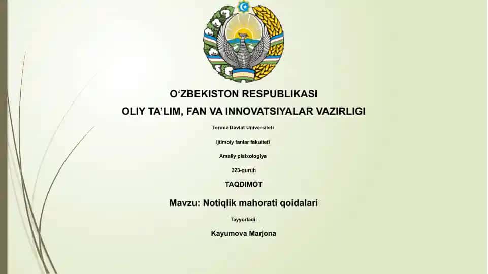 Notiqlik mahorati qoidalari