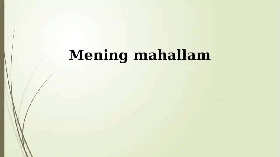 Mening mahallam