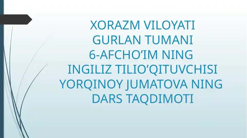 O'qituvchi taqdimoti