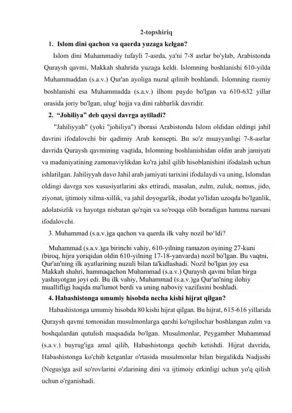 Islom dini tarixi
