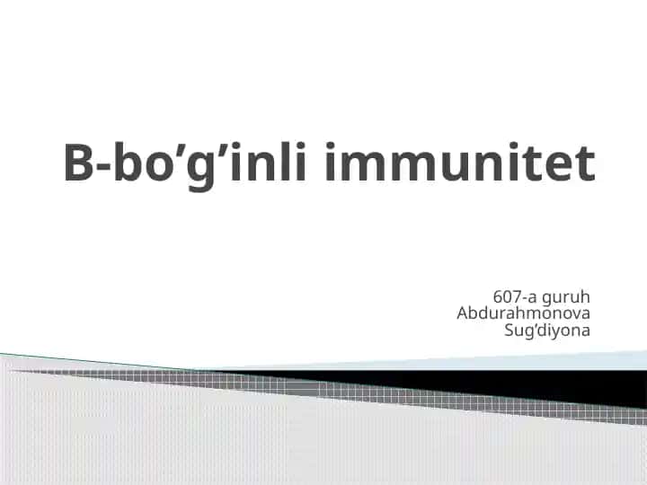 B-bo’g’inli immunitet