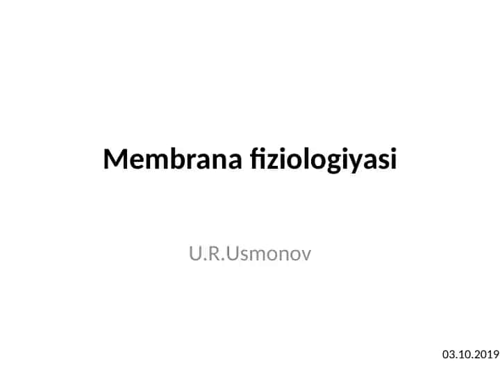 Membranafiziologiyasi