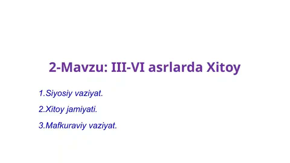 III-VI asrlarda Xitoy