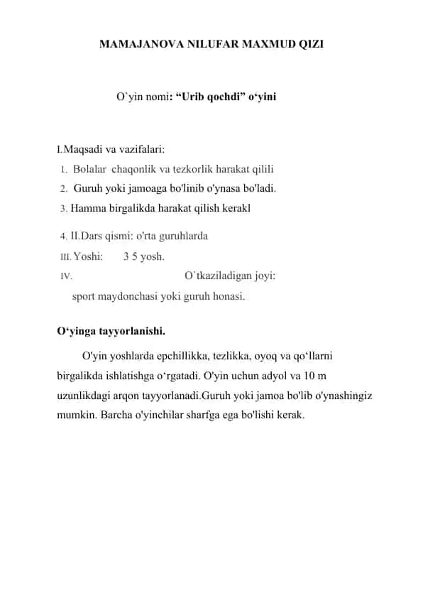 Urib qochdi o‘yini
