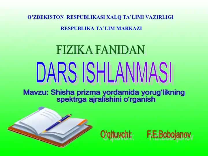 Dars Ishlanmasi - Fizika Fanidan