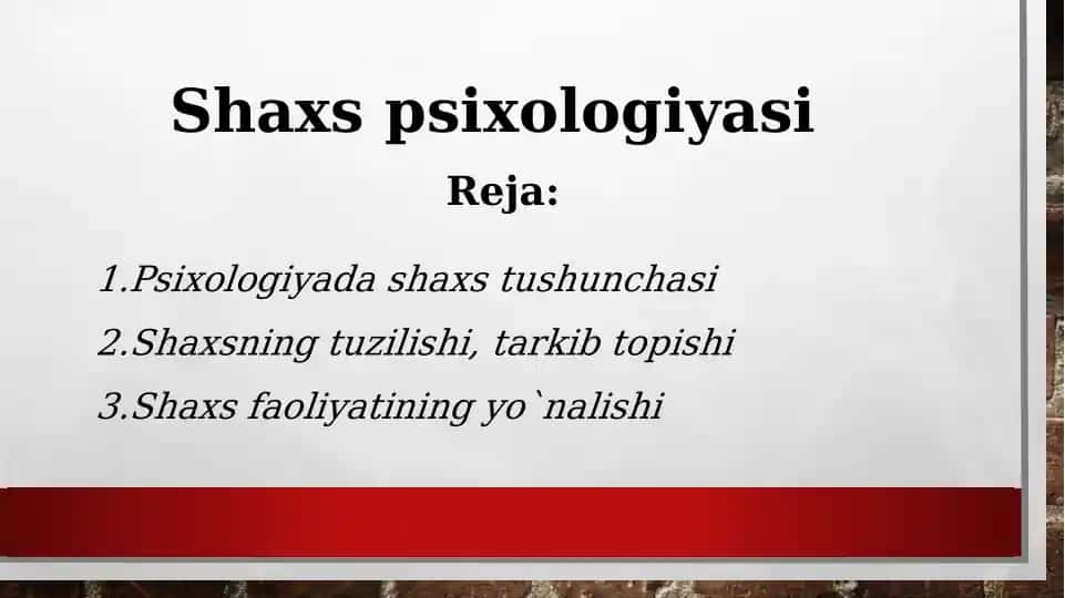 Shaxs psixologiyasi