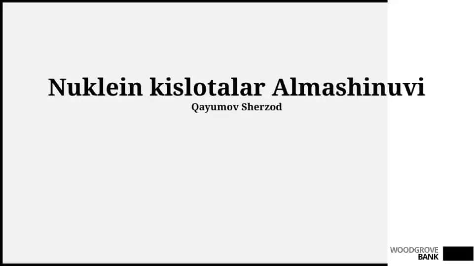 Nuklein kislotalar Almashinuvi