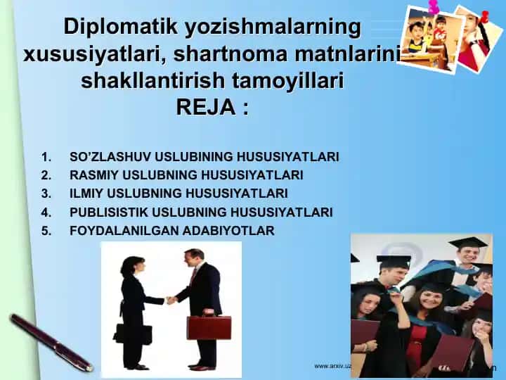 Diplomatik yozishmalarning xususiyatlari