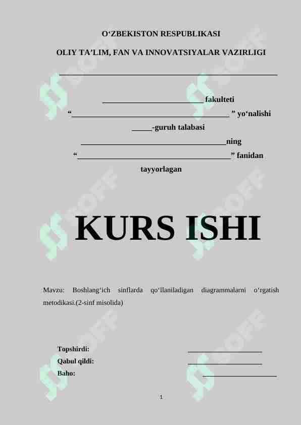 Boshlang‘ich sinflarda qo‘llaniladigan diagrammalarni o‘rgatish metodikasi.(2-sinf misolida)