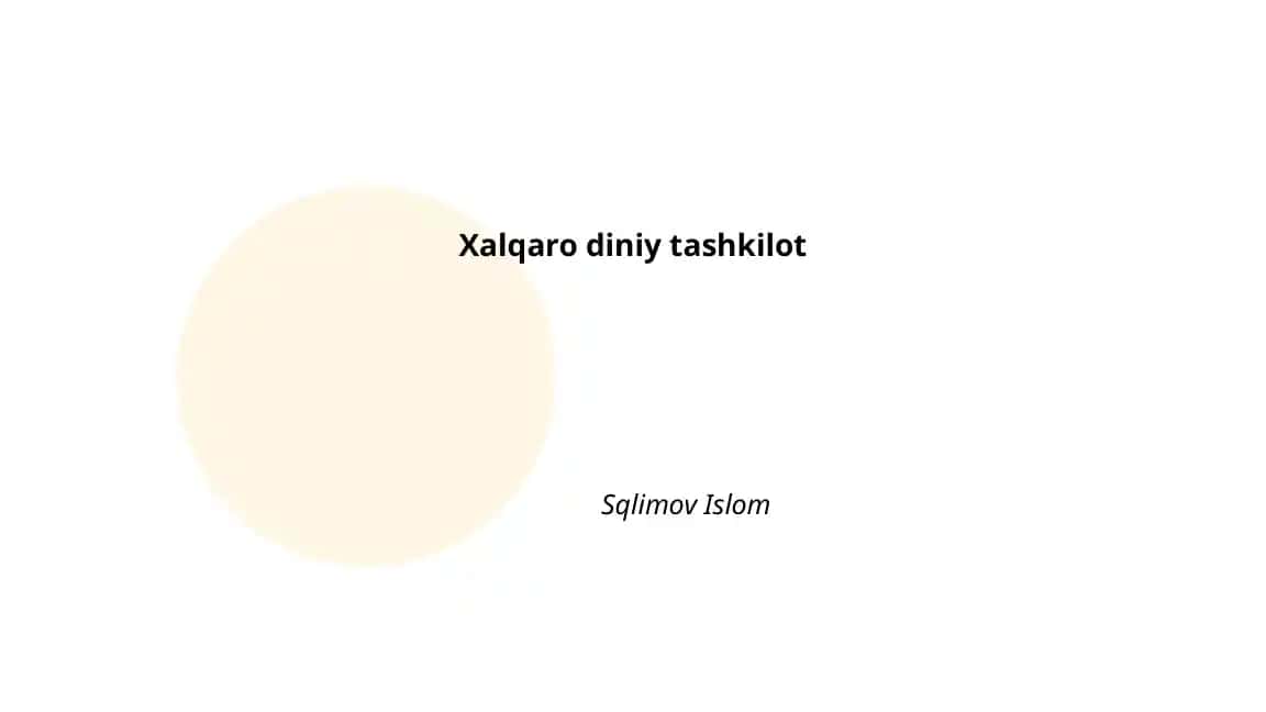 Xalqaro diniy tashkilotlar tarixi