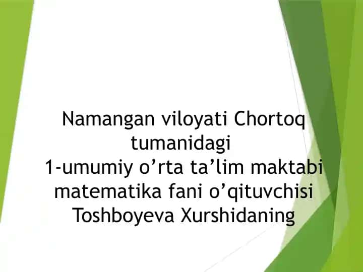 6-sinf matematika fanidan tayyorlagan slayd