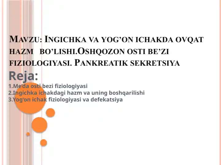 Me’da osti bezi fiziologiyasi