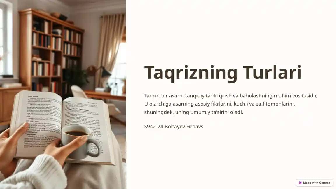 Taqrizning Turlari