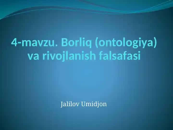 Borliq (ontologiya) varivojlanish falsafasi