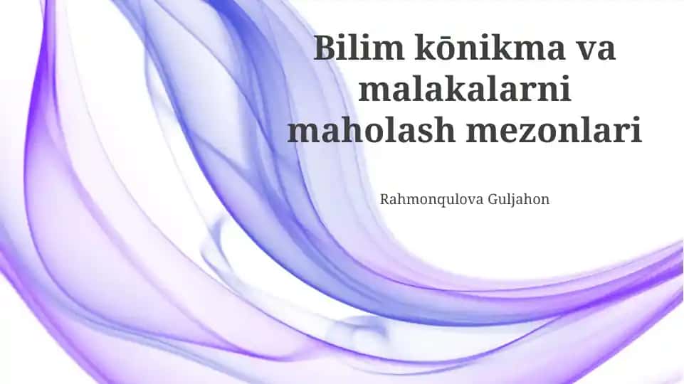 Bilim kōnikma va malakalarni maholash mezonlari