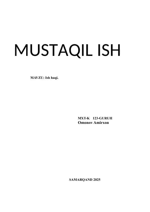 MUSTAQIL ISH