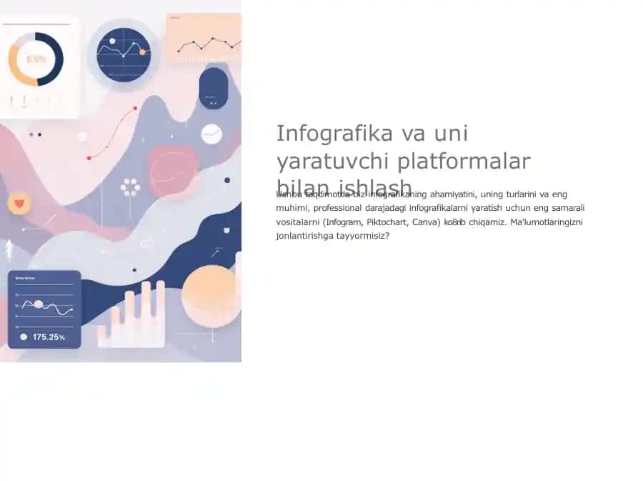 Infografika va Uni yaratuvchi platformalar bilan ishlash