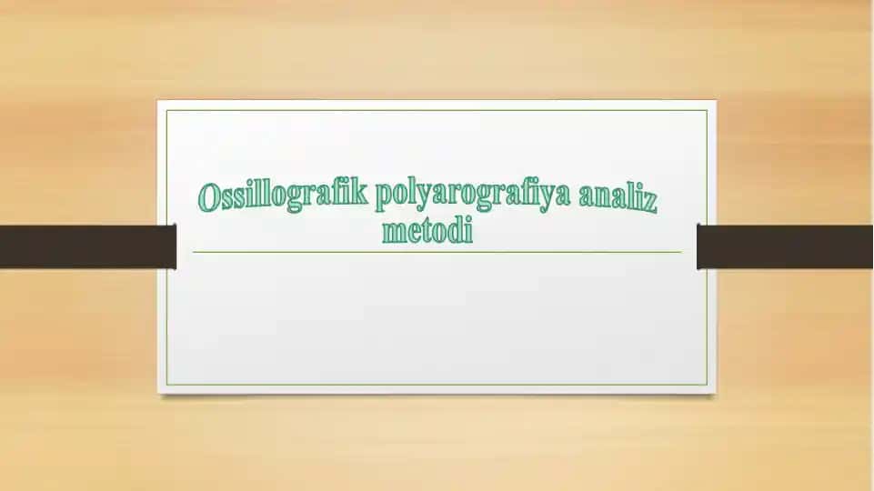 Ossillografik polyarografiya analiz metodi
