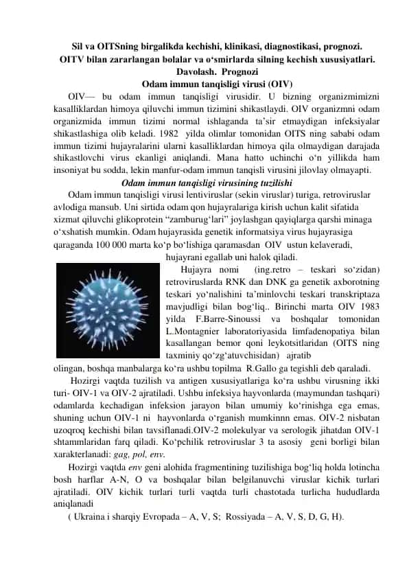 Odamlarda Immun Tanqisligi Virusi (OIV)