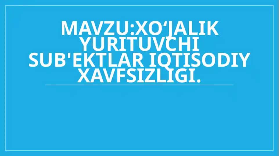Iqtisodiy xavfsizlik strategiyasi