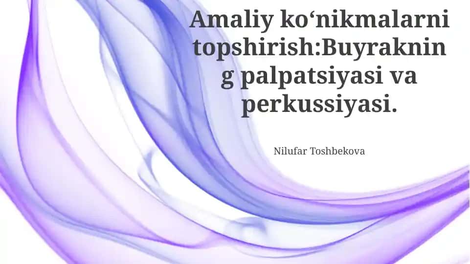 Amaliy koʻnikmalarni topshirish
