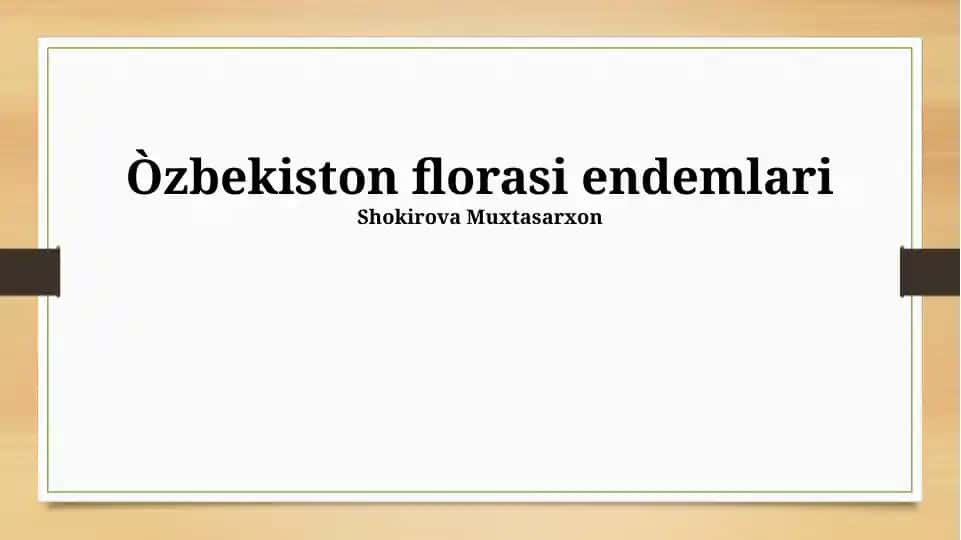 Oʻzbekiston florasi endemlari