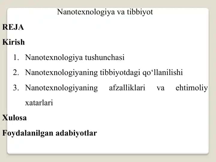 Nanotexnologiyavatibbiyot