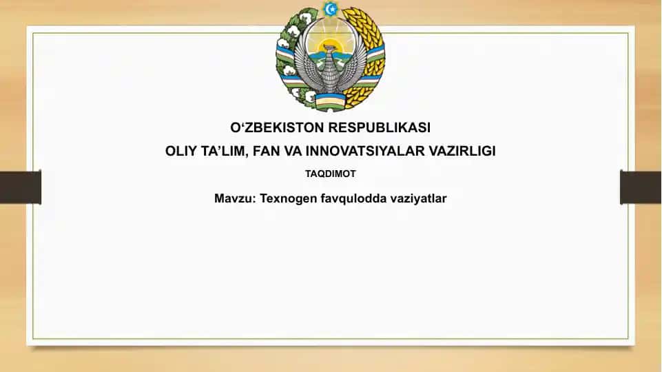 Texnogen favqulodda vaziyatlar