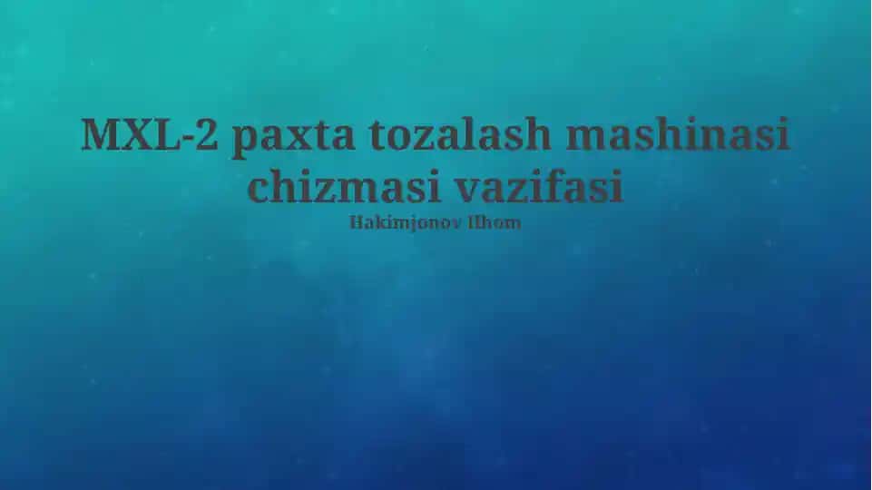 MXL-2 paxta tozalash mashinasi chizmasi