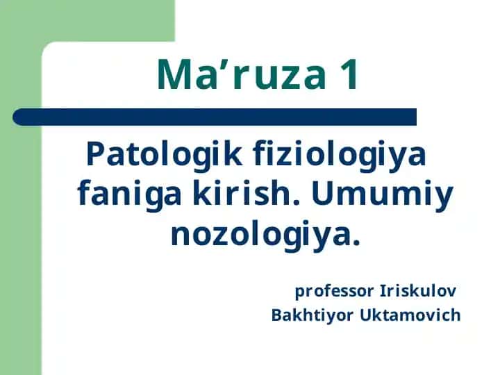 Ma’ruza 1