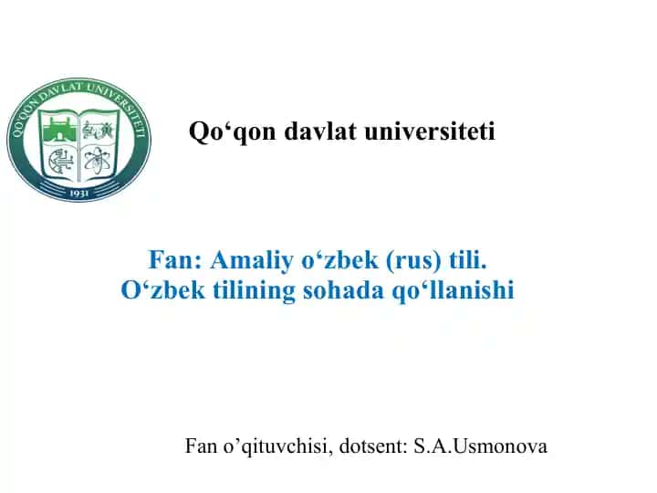 Fan: Amaliy o‘zbek (rus) tili