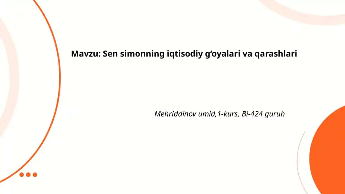 Sen Simonning iqtisodiy g‘oyalari va qarashlari