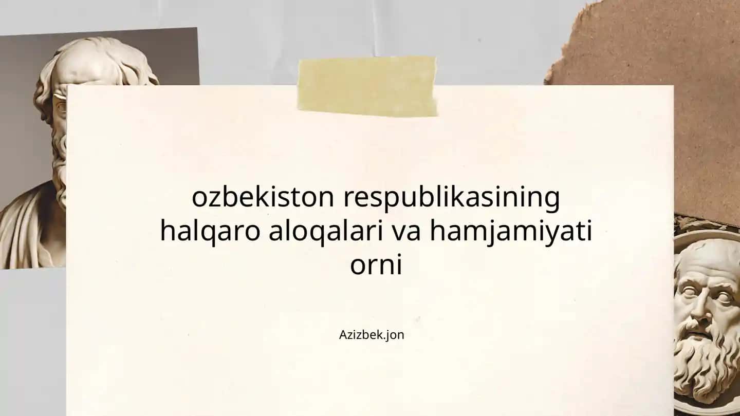 Xalqaro aloqalar