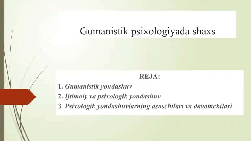 Gumanistik psixologiyada shaxsning talablarini o'rganish
