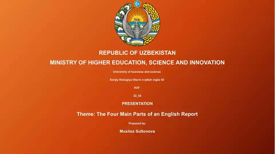 The Four Main Parts of an English Report