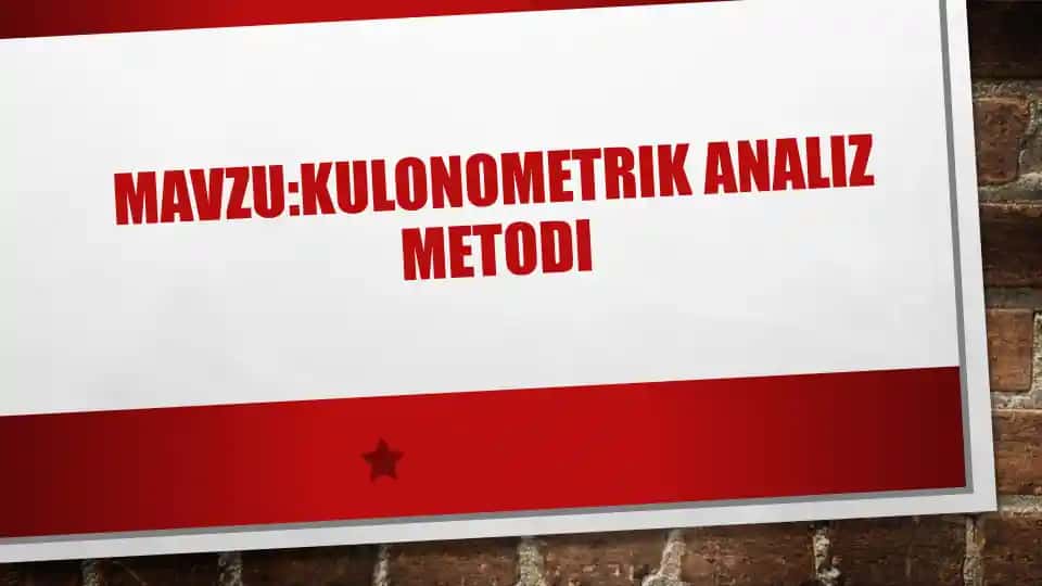 KULONOMETRIK ANALIZ METODI