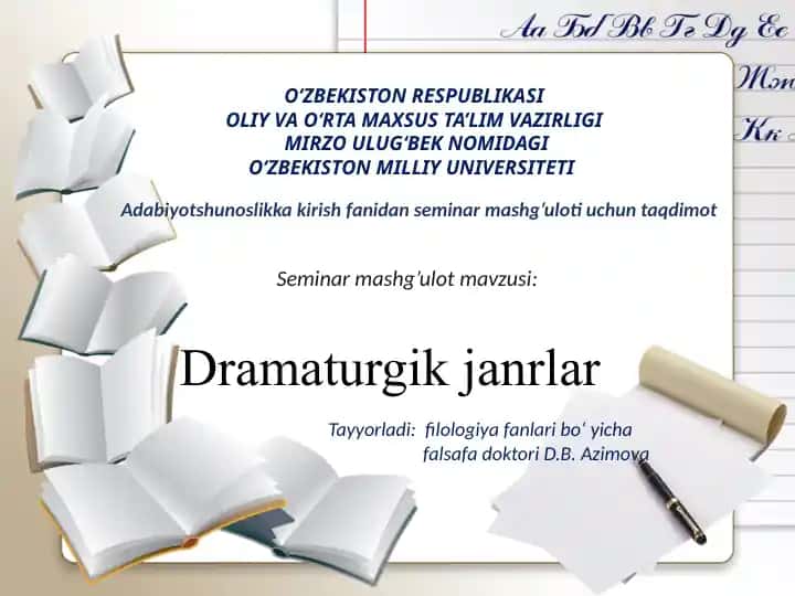 Dramaturgik janrlar seminari