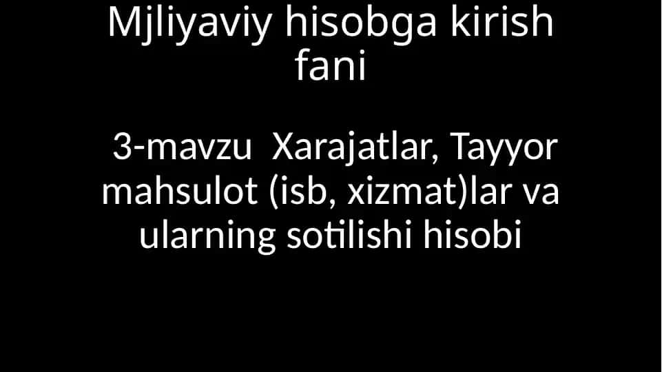 Mjliyaviy hisobgakirish fani