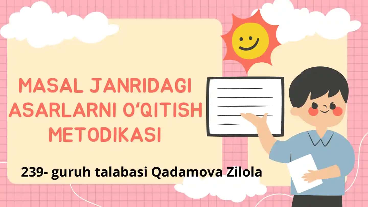 Masal janridagi asarlarni o'qitish metodikasi
