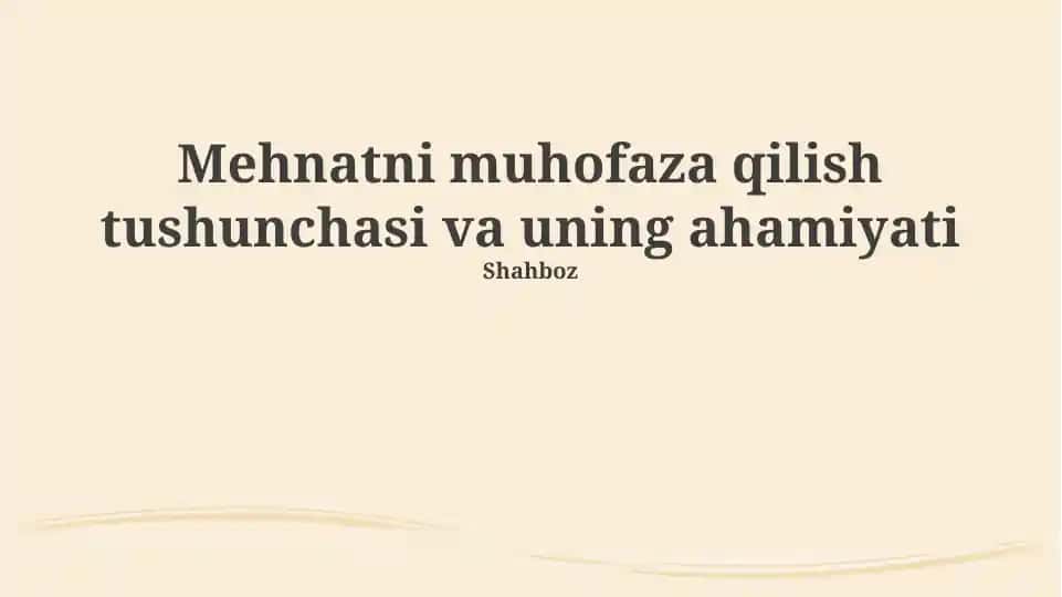 Mehnat muhofazasi ta'lim va treninglari