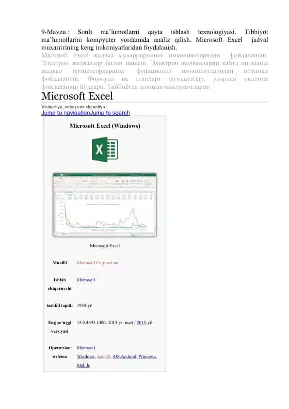 Microsoft Excel