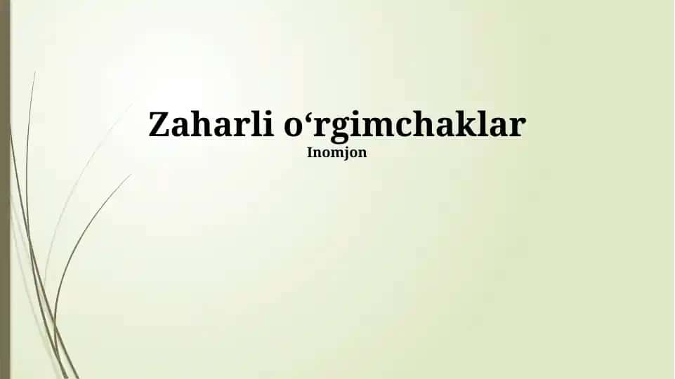 Zaharli o‘rgimchaklar