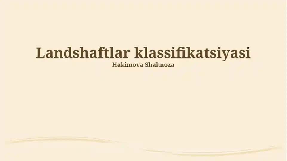 Landshaftlar klassifikatsiyasi