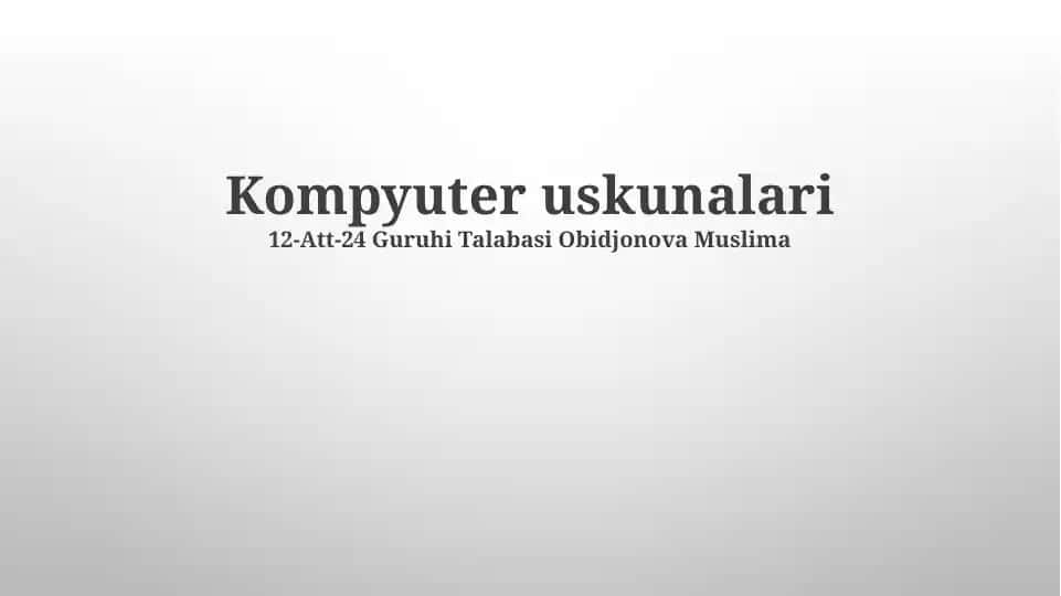 Kompyuter uskunalari