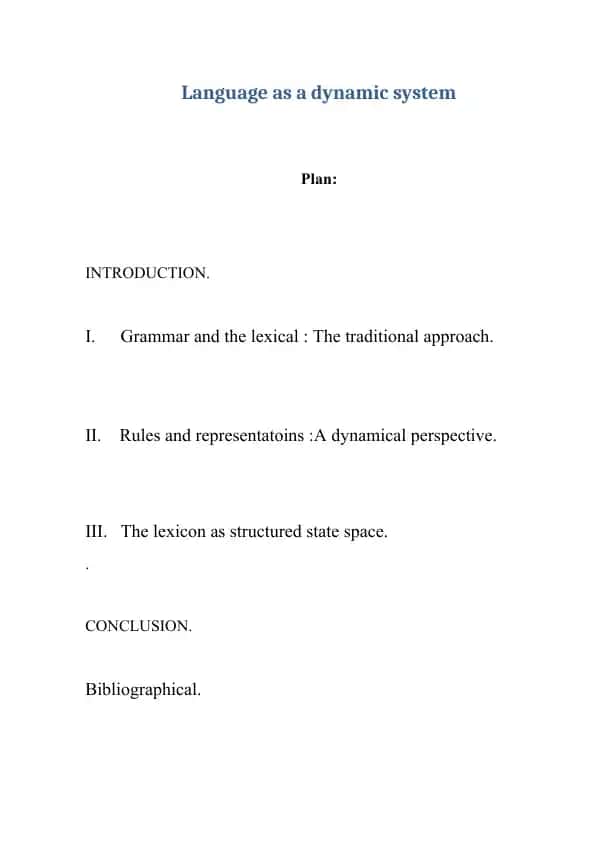 Language as a dynamic system