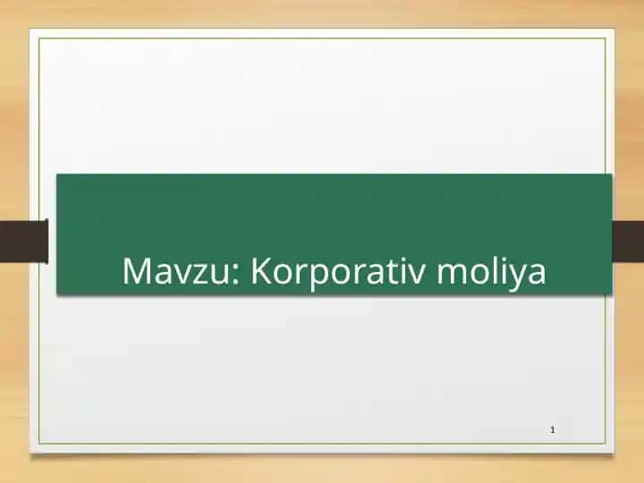 Korporativmoliya
